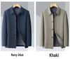 2026 Spring Men's Business Lapel Windproof Jacket: Middle-aged Single-breasted 4-button Coat
