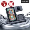 3-in-1 Qi 3.0 Wireless Inductive Charger Fast for Samsung S22 S23 S24 S25 Galaxy Watch Buds Station Black