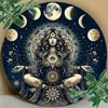 Mysterious 7.8x7.8 Inch Round Metal Sign Charming Female Image Personalized Gift Artistic Office Decoration Home Coffee Wall Art