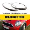 1 Хромированное кольцо-накладка на фару (пара) для Mini R55 Cooper R56 2007-2015