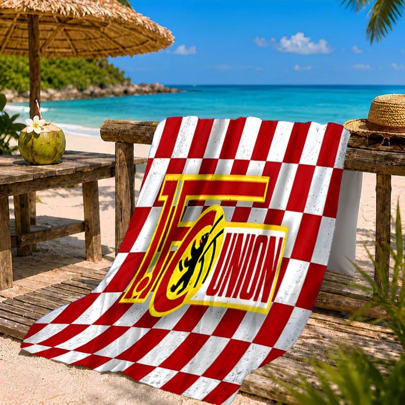 Union Football Emblem Beach Towel Microfiber Beach Towel, Lightweight and Quick-Dry, for Summer Travel, Swimming Pool Fan Birthday Gift