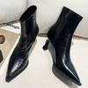 Роскошные женские ботильоны на высоком каблуке с острым носком, модная обувь, сексуальные элегантные женские туфли-лодочки 2025 зима, дизайнерские ботильоны для женщин