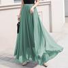 Tooxika Women's Solid Color Chiffon Skirt With High Waist And Large Hem Long Skirt