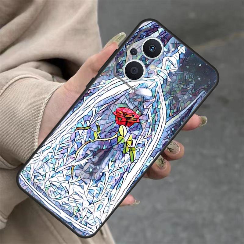 Stained Glass Rose Galaxys Case For OPPO Reno 14F 13F 12F 11F 10 12 13 14 Pro 7 8 Lite OPPO Find X5 X6 X8 X9 Pro Cover