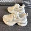 Popular Fried Street Platform Dad Shoes Women Increase Ins Tide 2025 New Summer Mesh Breathable Casual Sports Shoes