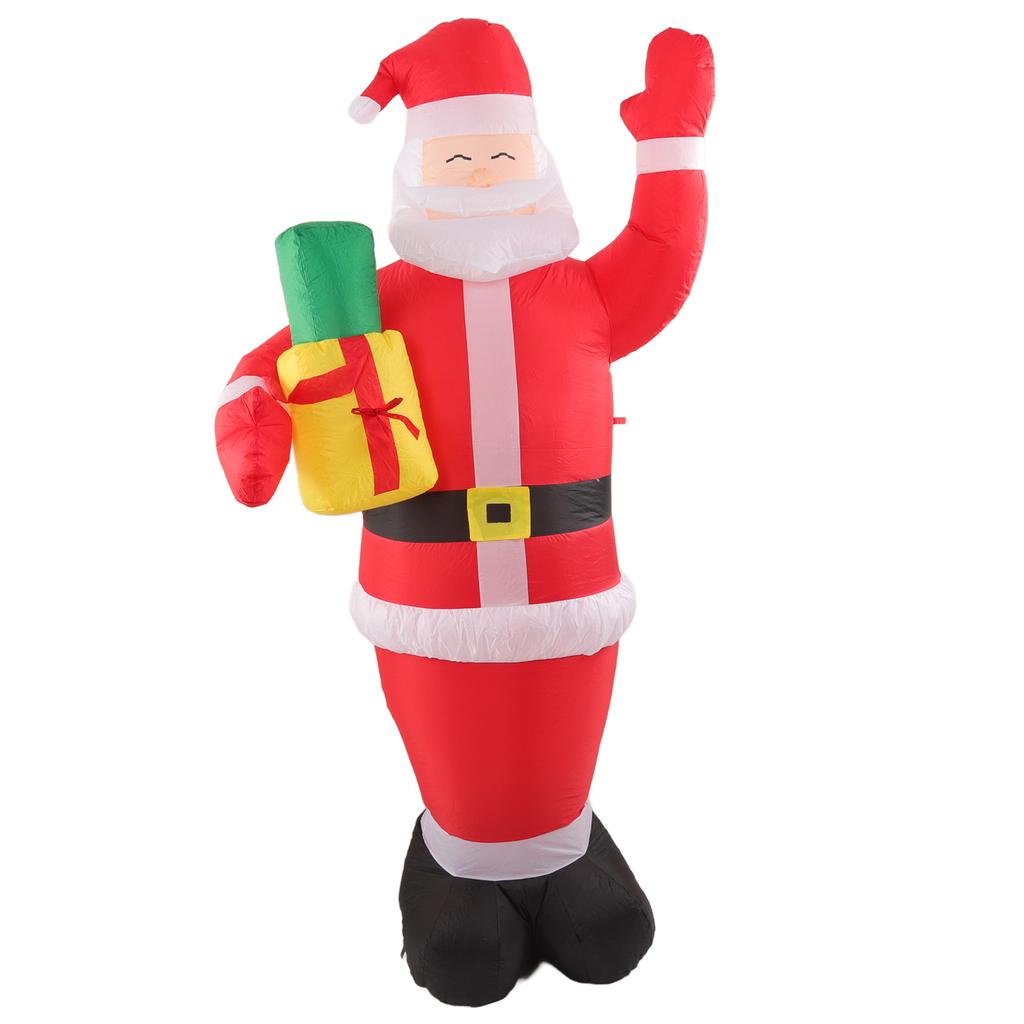 Надувная рождественская модель старика с подарочным пакетом в руке, светодиодный растущий надувной рождественский человечек для