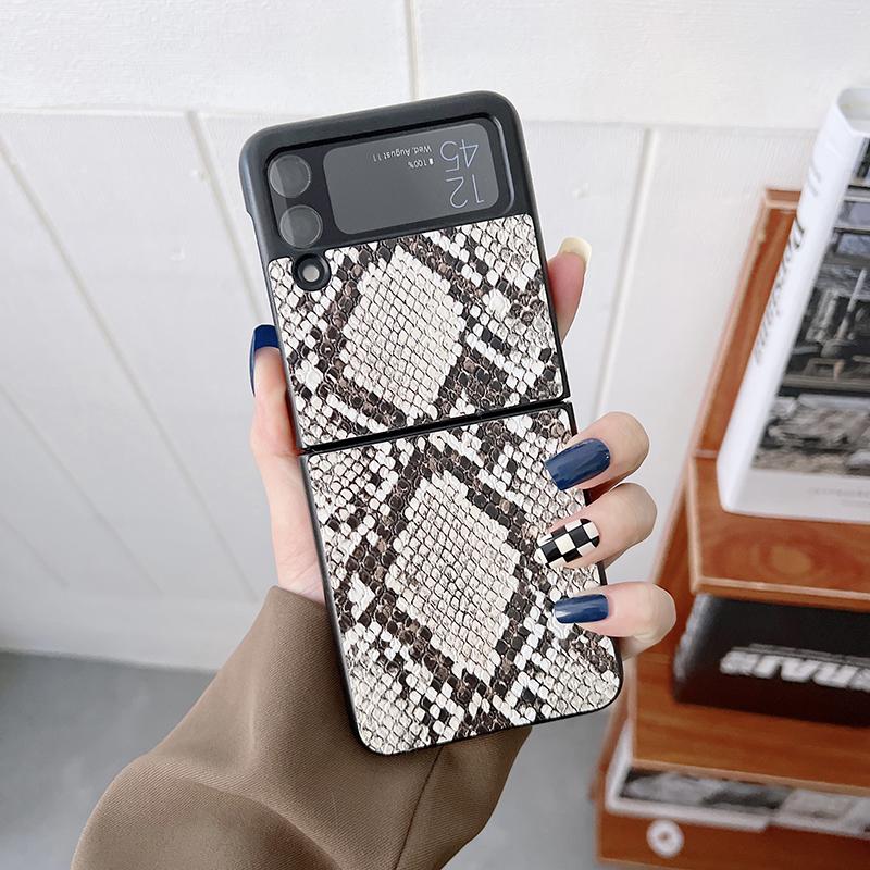 Роскошный женский сексуальный чехол для телефона с рисунком питона для Samsung Galaxy Z Flip 3 5g, модный чехол из искусственной кожи для Z Flip3