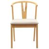 Dining Chair Set of 2 Natural Light Solid Rubberwood