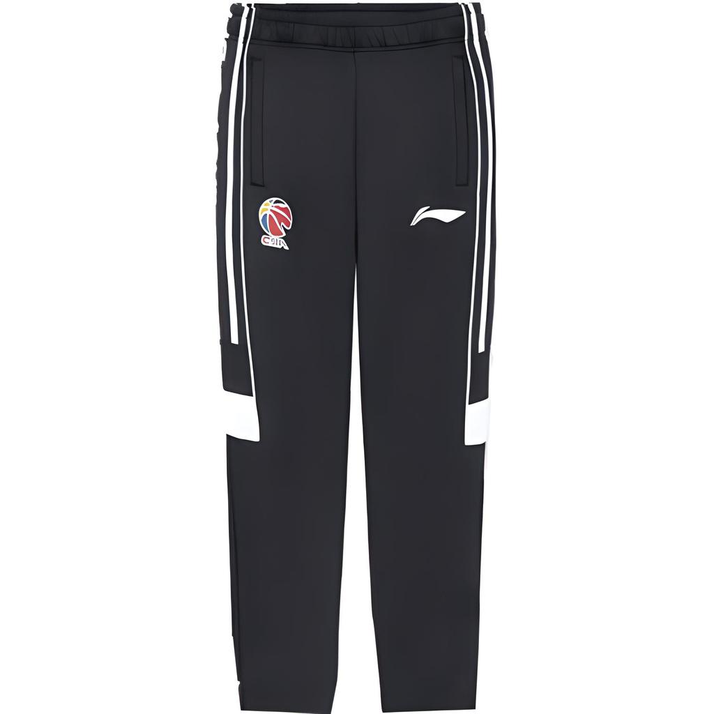 Li Ning Logo Print Straight Leg Knitted Sports Pants Men Bottoms Black AKLRA87-2