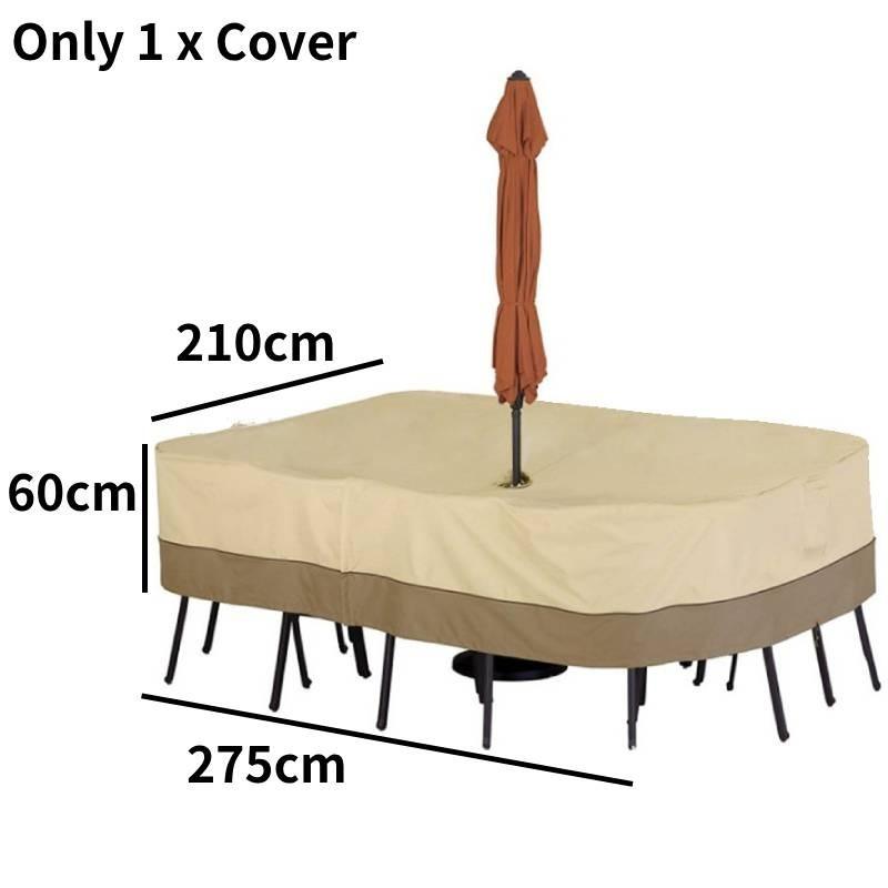 Durable 190t Silver-coated Oxford Fabric Garden Furniture Dust Cover Beige And Coffee Color