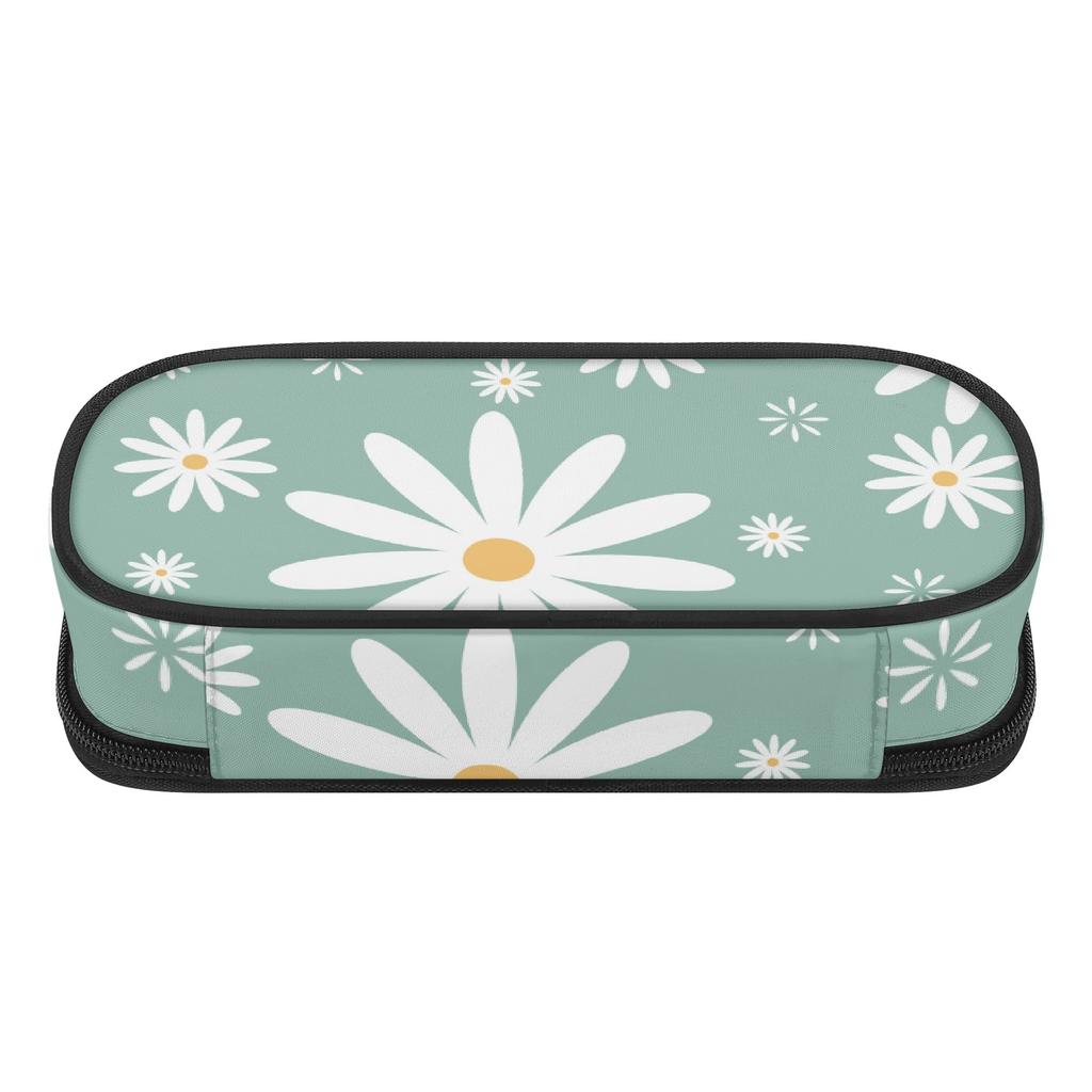School Pencil Case 300D Polyester Large Capacity Smooth Zipper with Mesh Pocket Removable Divider and Pen Slots for Students