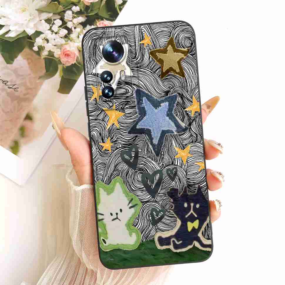 For Xiaomi Mi 12 Pro 2201122C Case Bright Flowers LOVE Silicone Soft Back Cover For Xiaomi MI12 PRO Mi 12S Pro 6.73" Phone Cases