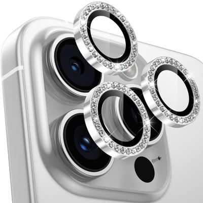 Крышка объектива для iPhone 16 Pro Camera Glitter для iPhone 16 Pro Camera Shiny Aluminum 9H Tempered Scratch Black Overexposure Ultra High iPhone 16 16 Pro