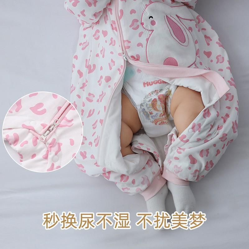 Cotton Baby Sleep Sack With Double Zipper Footed Pajamas Toddlers 1-3 Years Warm Winter Wear Anti-Kick Design