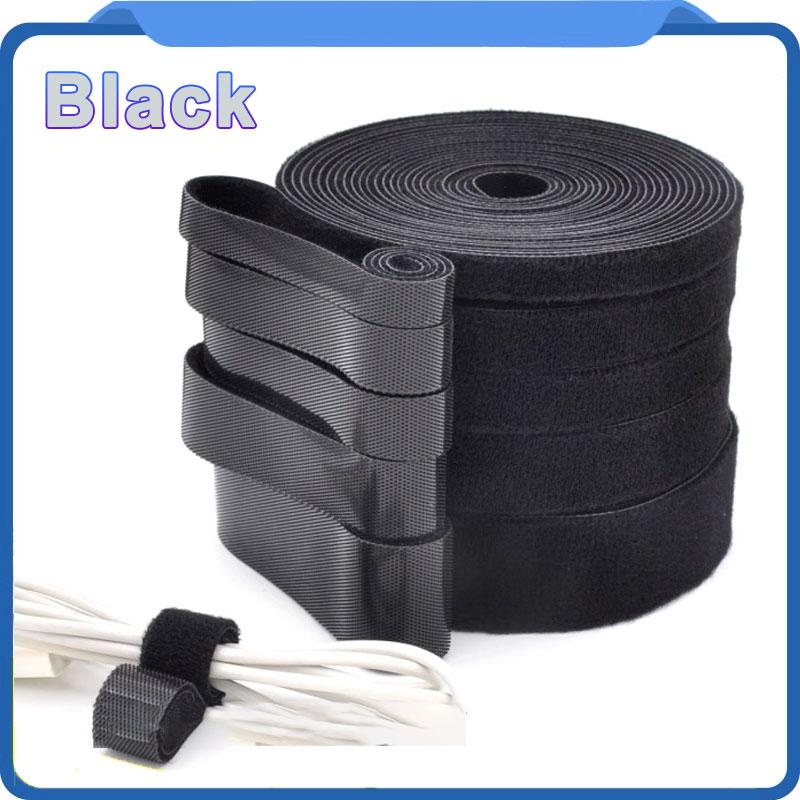 1Meter Reusable Fastening Tape Cable Ties Wrap Double Sided Hook-and-Loop Cable Straps Management Tape Home Office Organizer