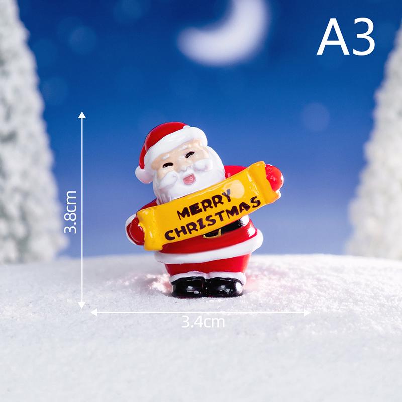 Мини-статуэтка снеговика из смолы на Рождество, модель микроландшафта, миниатюрная садовая фигурка, украшение для дома на год, декор
