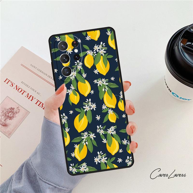 Летний тропический фруктовый чехол с лимоном для Samsung Galaxy S24 S25 S23 S22 Ultra Note 10 20 Plus S20 S21 FE