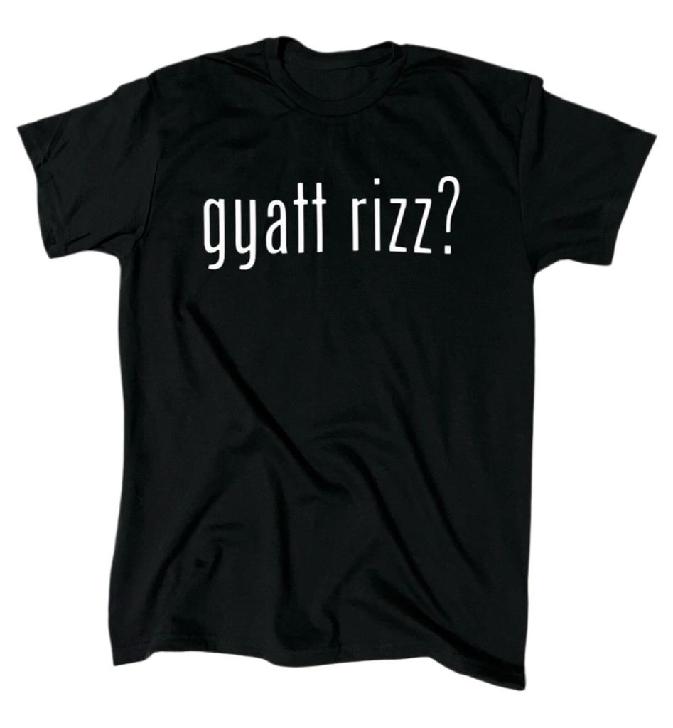 Gyatt Rizz? Funny Men’s T-Shirt - Cotton - Gift - Crew - Joke Tee - Parody