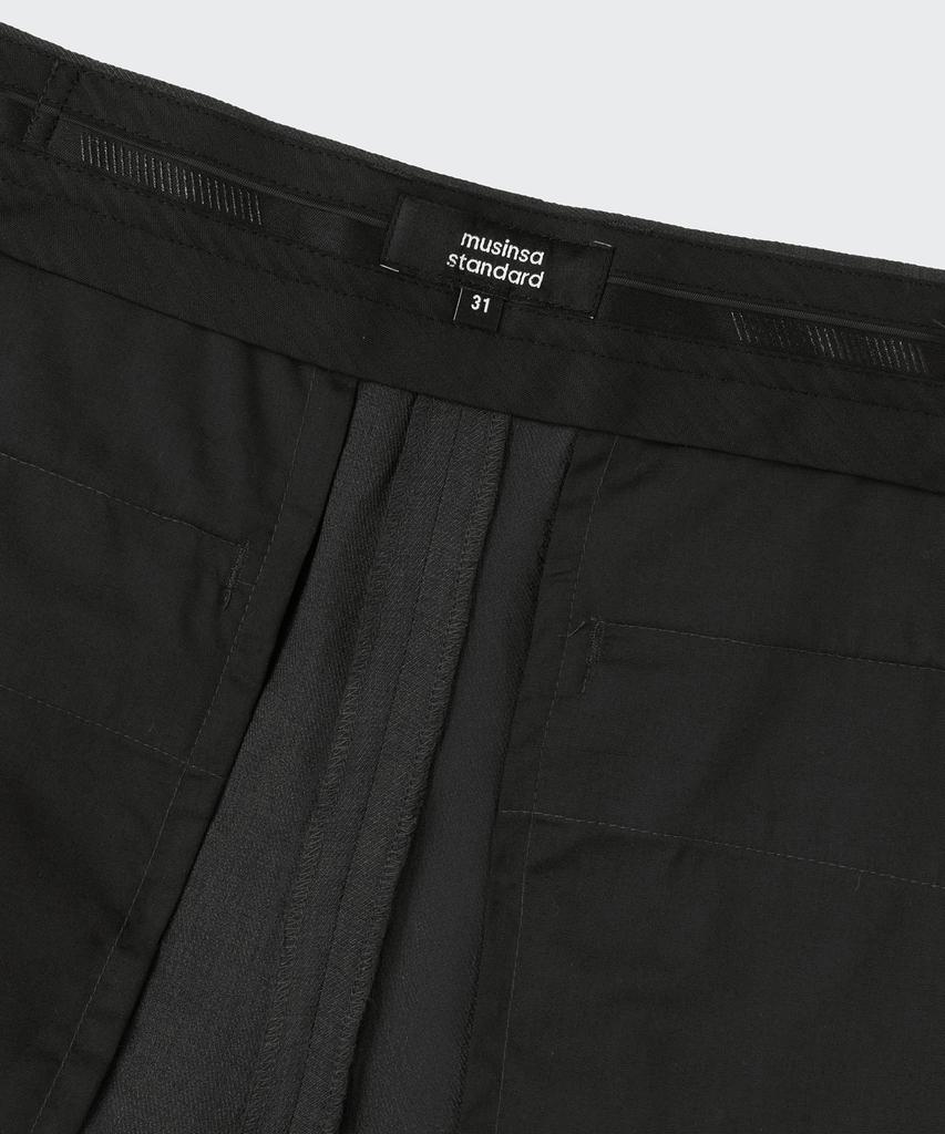 MUSINSA STANDARD Cool Touch Semi-Wide Hidden Banding Slacks [Gunmetal]