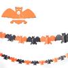 Halloween Banner Decoration Set with Honeycomb Pumpkin Paper Flower Skeleton Bat Spider Flag for Bar Party Room Scene Decor Use