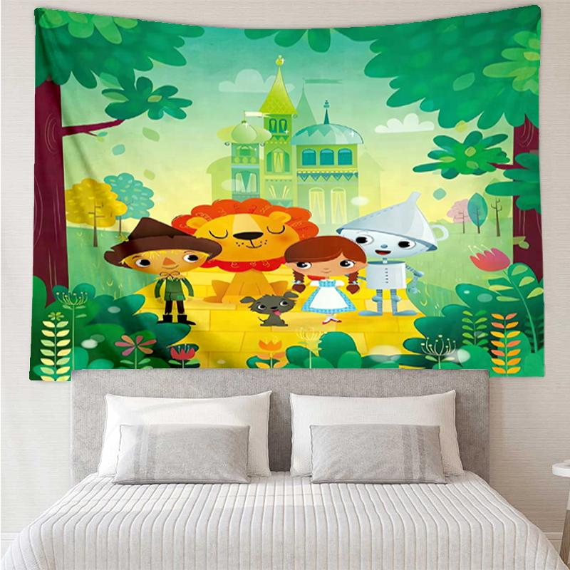 Alice-in-Wonderland Print Tapestry, Backdrop, Easy Setup, Ideal for Bedroom, Office & Living Room, with Aesthetic Wall Hanging Decor.