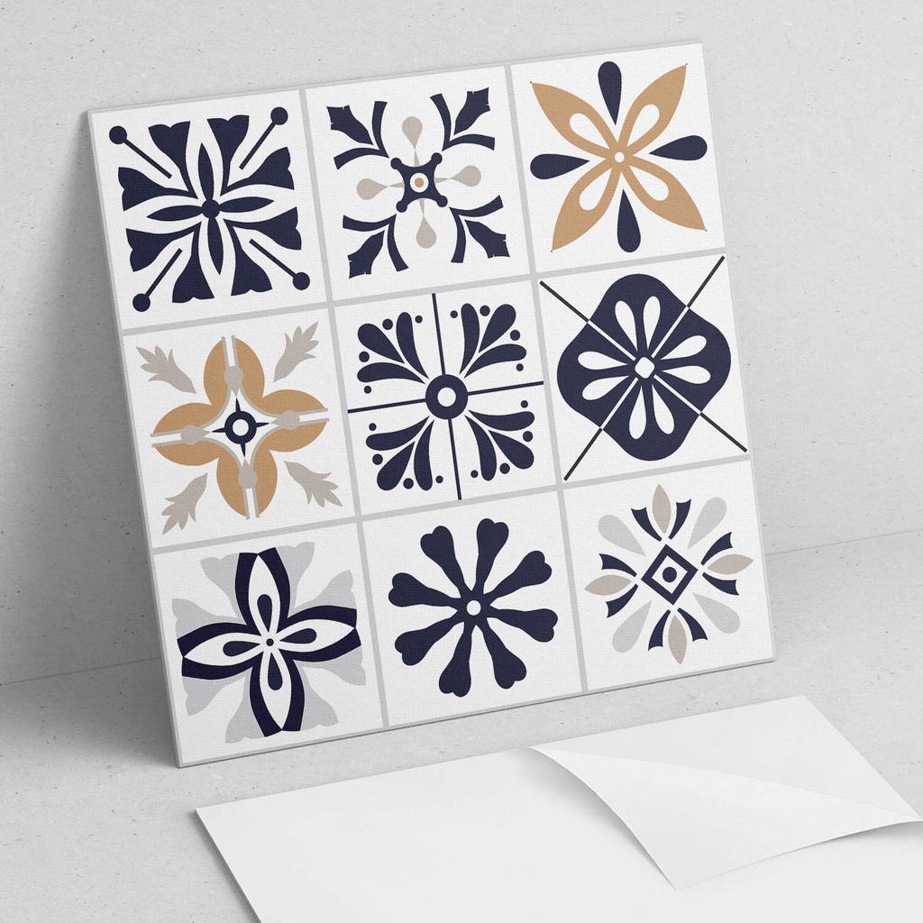 Set of PVC Vinyl Tiles Decorative patterns in tiles 9x30x30 cm