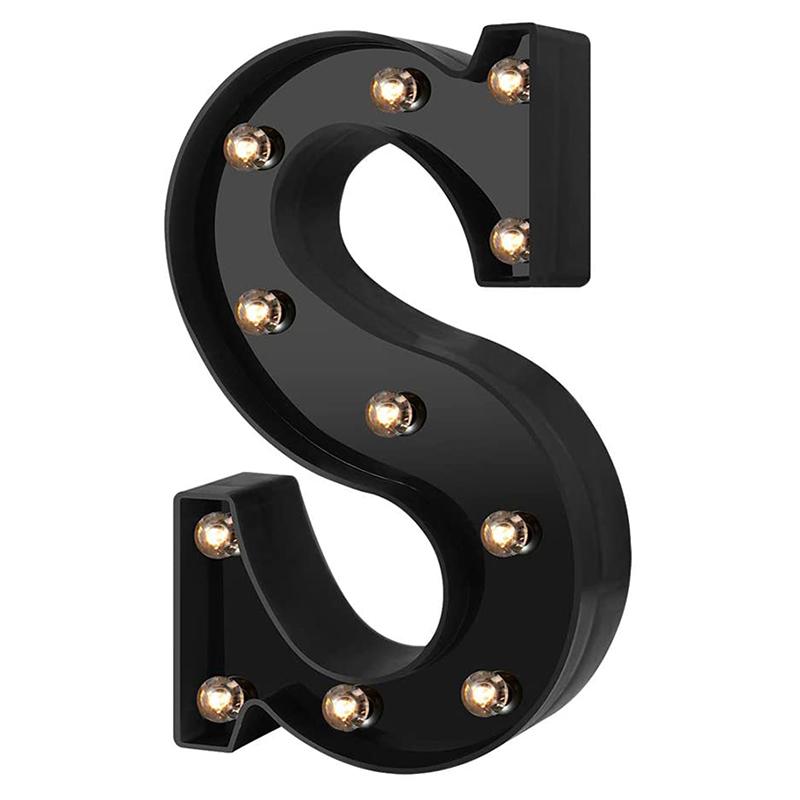 LED Black Letter Light 26 English Night Light Large Luminous Alphabet Lights Wedding Modeling Lamp For Party Birthday Home Bar