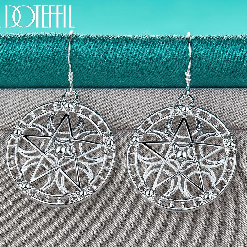 Серьги-звезды серебряного цвета, модная бижутерия