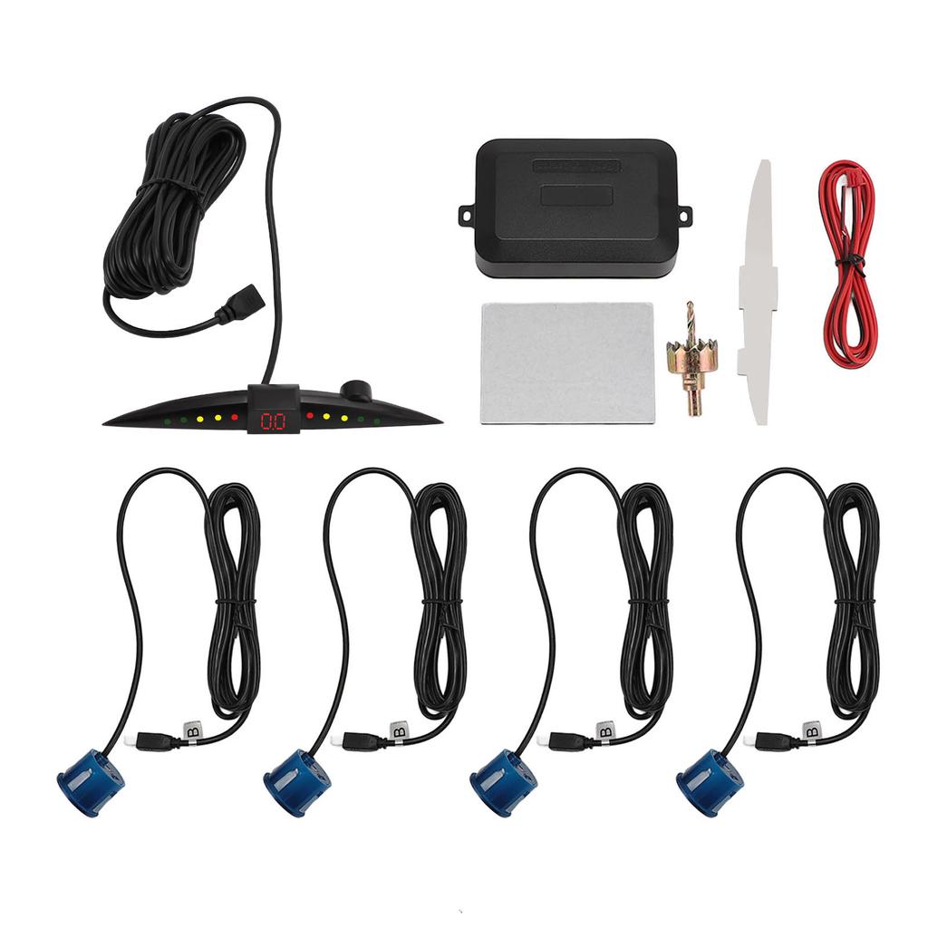 Car Reverse Backup Radar System 4 Parking Sensors LED Display Buzzer Beep Alarm Indicator for Safe D