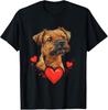 Valentine’s Day Border Terrier T Shirt | Cute Dog Lover Gift Tee | Funny Pet HearT Shirt for Women & Men