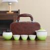 Coarse pottery gradual change glaze outdoor camping express travel tea set convenient kung fu tea set teapot tea cup gift box