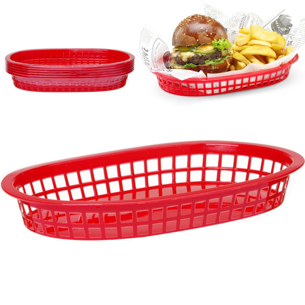 Oval red bread basket 6 pcs Hendi 426319