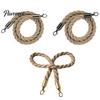 Rope with Metal Hooks 1/1.5/2M Natural Braided Jute Rope, Heavy Duty Woven Twine Barrier for Crafts, Queue Crowd Control