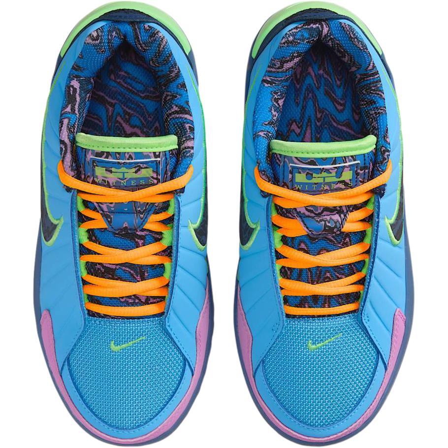 Nike Детские баскетбольные кроссовки Lebron Witness, нескользящие, дышащие, низкие, сине-зеленые, для подростков, IQ0825-400