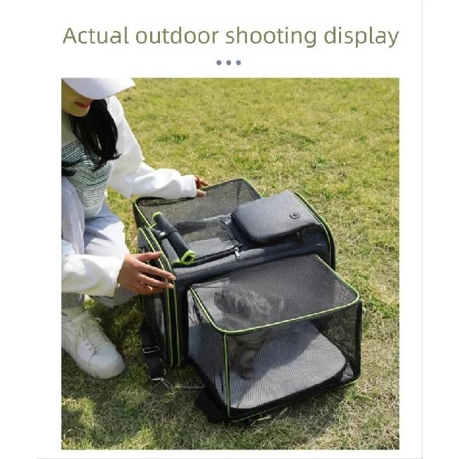 Cat/Dogs Bag Foldable Large Capacity Cat Outdoor Car Expansion Portable Pet Handbag Breathable Diagonal Cross Bag Hiking Camping