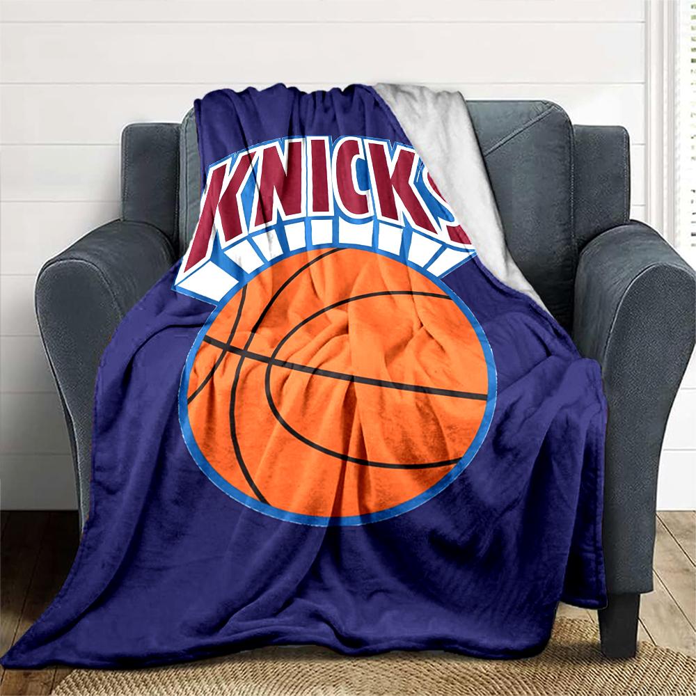 1pc New York Knicks Blanket, Gift, for Men and Women, Soft Blanket, Good for Sofa Bed Couch Travel, Lightweight Flannel Blanket