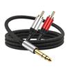 Professional 6.35mm To 2RCA Adapter Cable Excellent Sound Easy Connection 1/4 Inch Male TRS Stereo Plug To RCA Male Cable