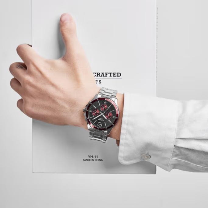 Casio Стандартная серия Серия платьев Стальное сердце Кварцевый механизм Ремешок из нержавеющей стали Мужские часы Черный MTP-1374D-5A