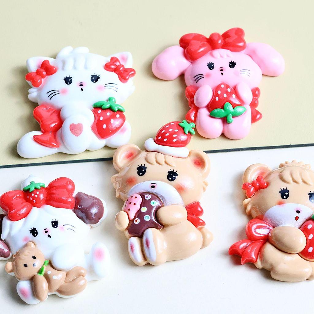 Kcal DIY Cartoon Animal Resin Accessories for Phone Cases, Hairpins, Hair Ropes, Keychains, and Jewelry.