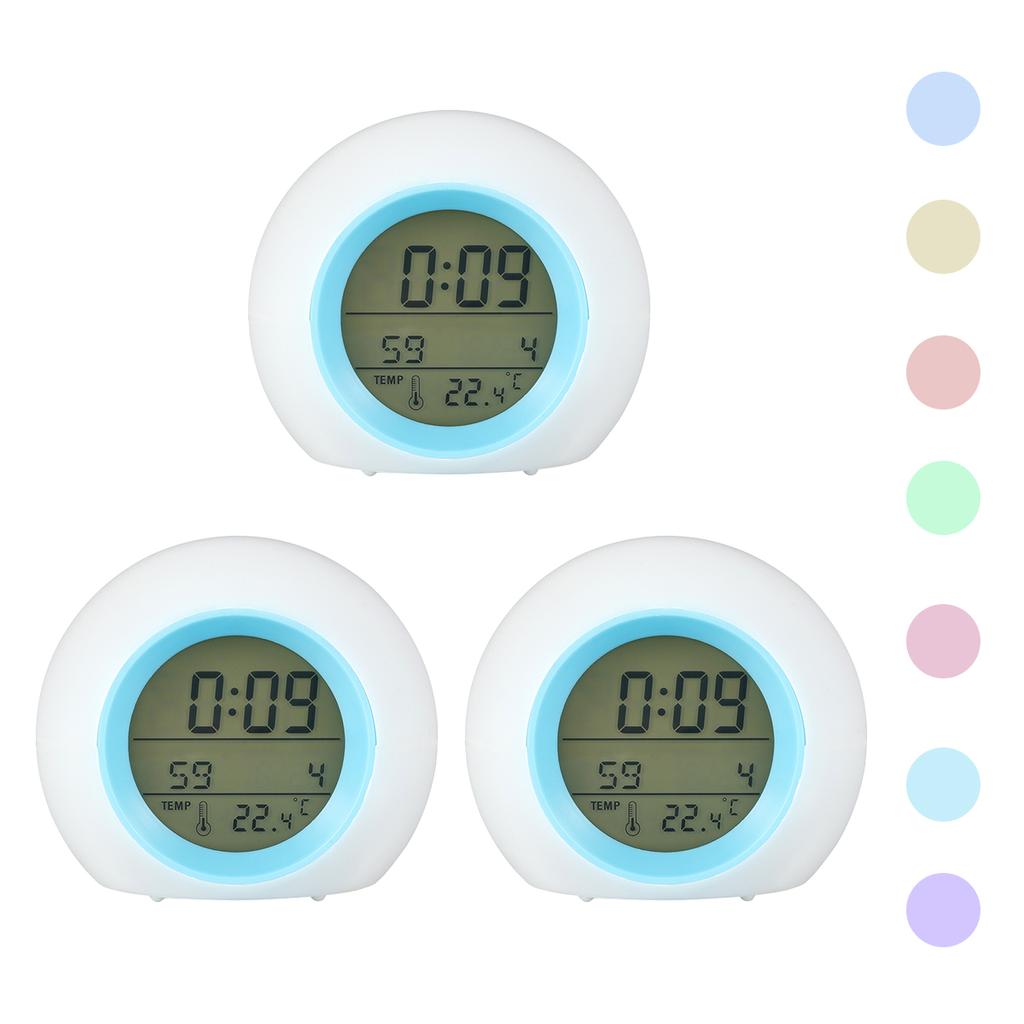 Детский будильник со светодиодными цифровыми часами 12/24 ч без батареи, будильник с указанием времени на прикроватной тумбочке, подарок для детской спальни, украшение часов с температурой