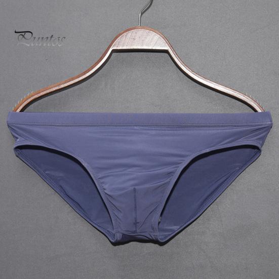 Men Briefs Low-rise Slim Fit High Elasticity Underwear Solid Color Ice Silk Transparent Panties Summer Ultra-thin Underwear