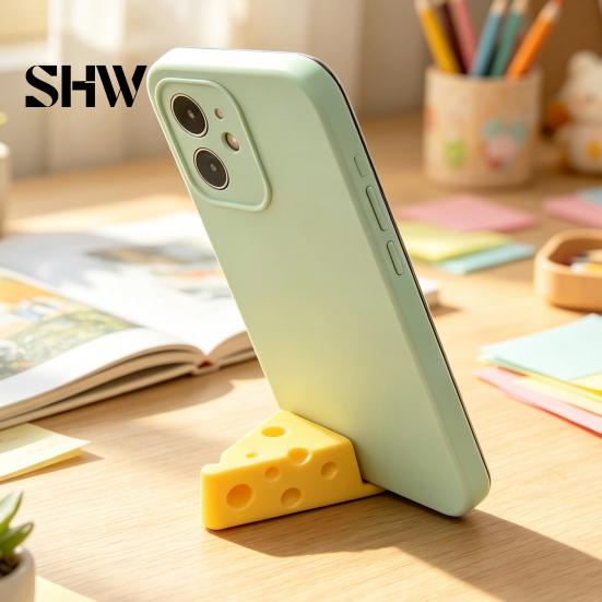 Стабильный держатель для телефона 3D-печатный сырный держатель, милый мини-крепление с держателем из твердого материала, кольцо-брелок, легкая портативная настольная подставка для