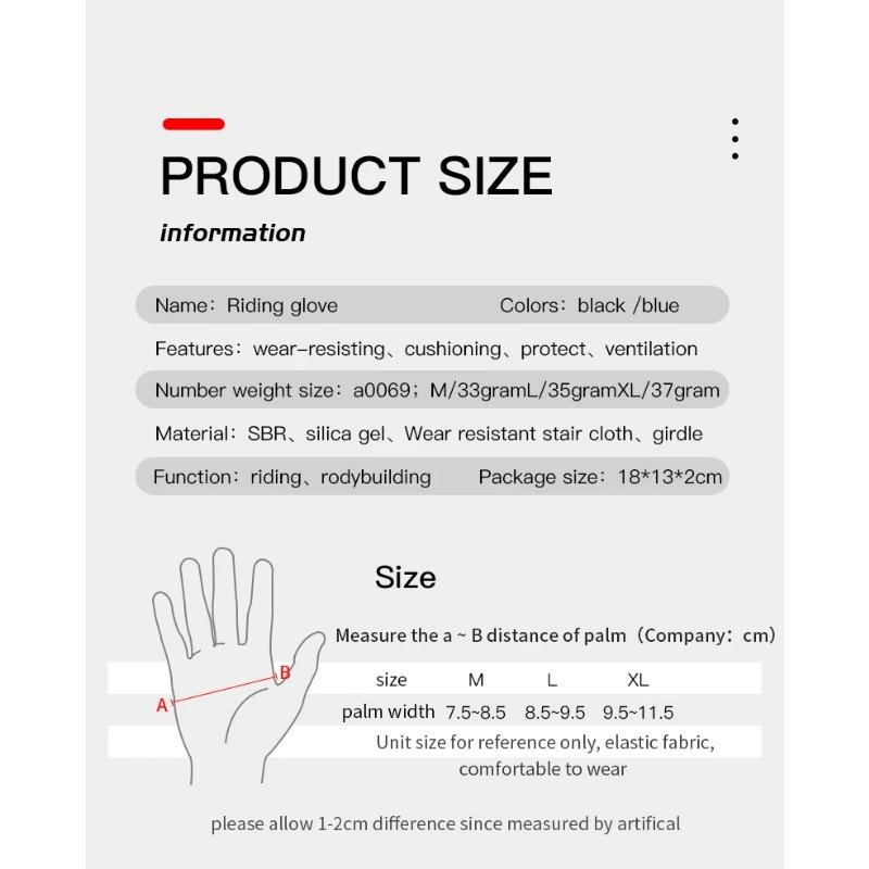 Outdoor Use Professional Bicycle Gloves for Daily Active Fitness Silicone Anti Slip Shock-Absorbing Wear-Resistant Bicycle Gloves