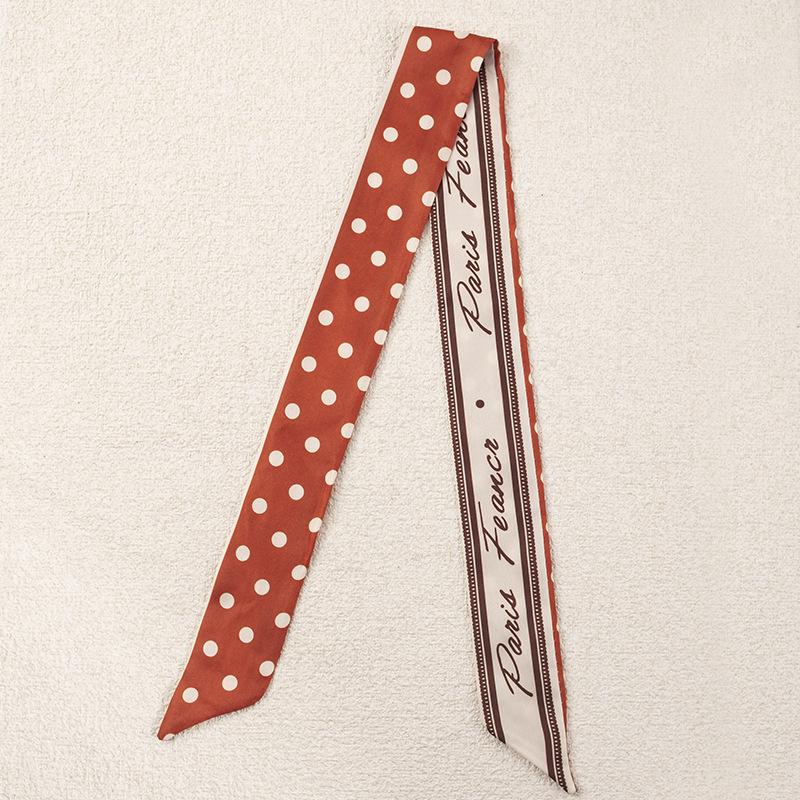 Женский весенне-летний шелковый платок-повязка на голову - Свежий оранжево-желтый шейный платок, резинка для волос, лента для ручки сумки