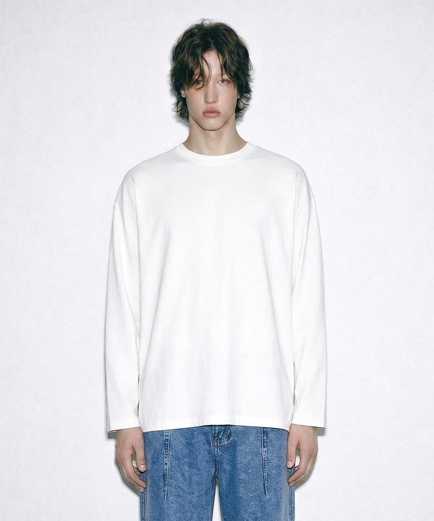 ZENSAI Basic Long Sleeve T-Shirt White