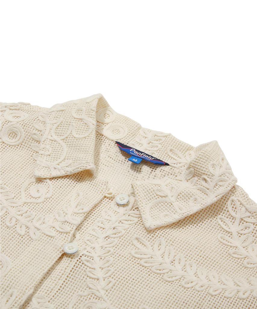 PENFIELD 3D Crochet Patch Half Shirt Beige_Fs2Wr30F