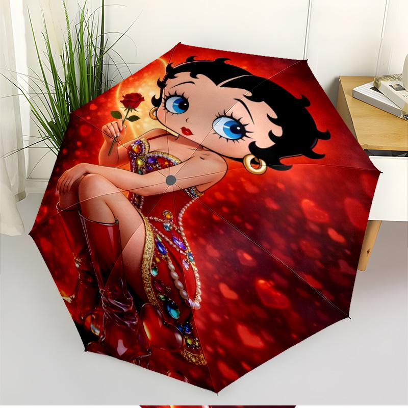 Sexy Doll Print Automatic Open Close Umbrella, Portable Foldable Umbrella, for Outdoor Commute Camping Trip, Ideal Birthday Gift