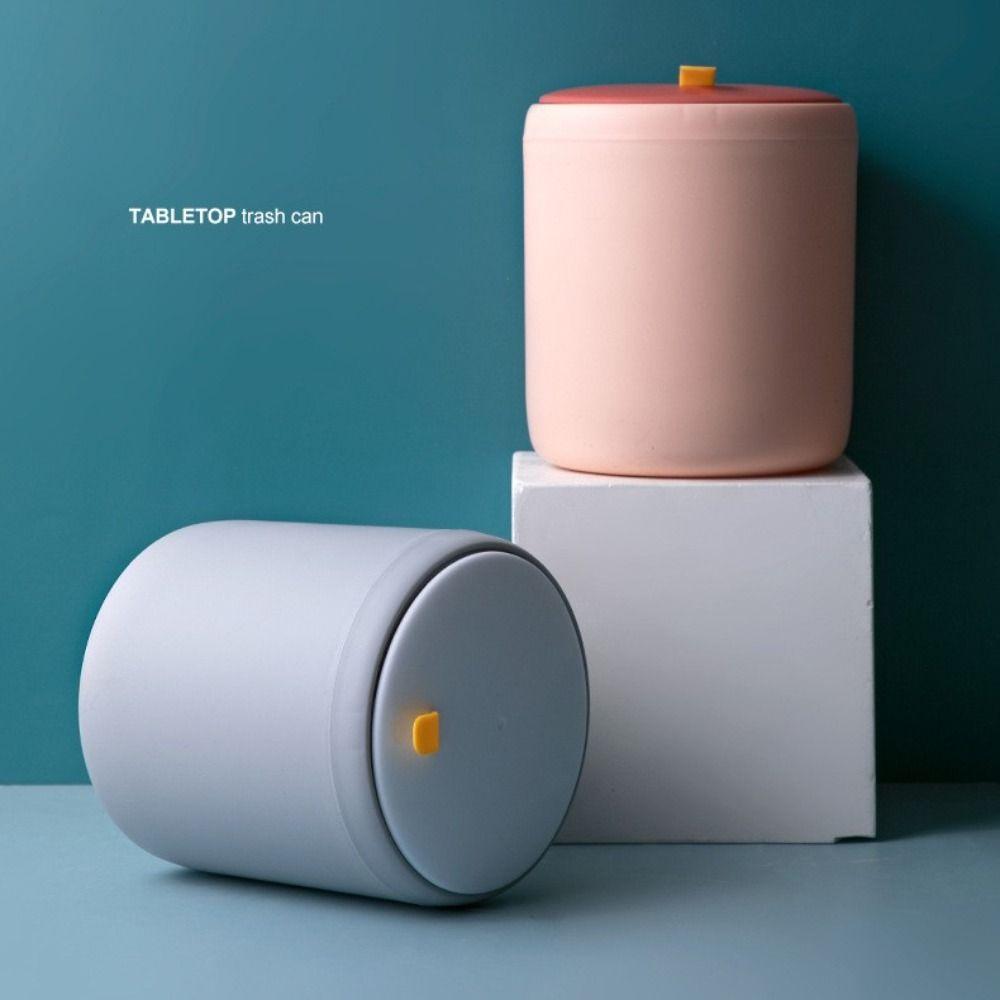 Plastic Table Desktop Garbage Basket Office Trash Can Mini Waste Bin Barrel Box