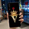 Роскошный золотой чехол-корона для Itel S15 S15 Pro Модный с инициалом от A до Z для пары Ударопрочный мягкий силиконовый черный корпус