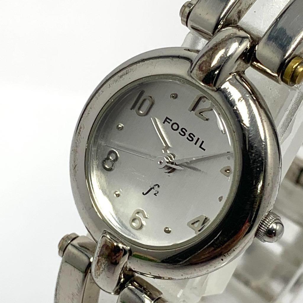 Б/У 802 [Батарея заменена и очищен] Рабочий item FOSSIL женские часы Fossil серебряные кварцевые популярные редкие винтажные